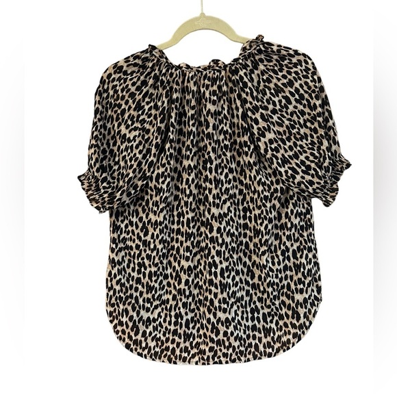 LOFT ANIMAL PRINT PUFF SLEEVE BLOUSE - Picture 2 of 4